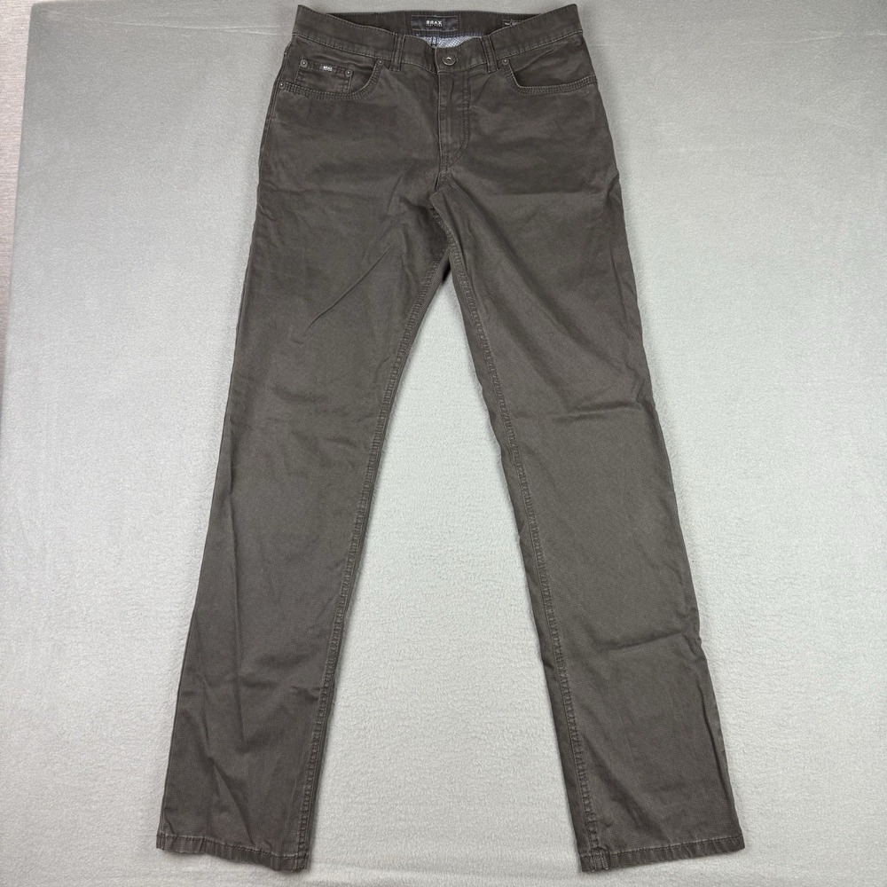 Brax Cooper  5 Pocket Pants Mens‎ 31x34 Brown Regular Fit Houndstooth